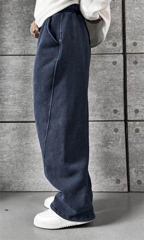 Acid Washed Blue Baggy Eşofman