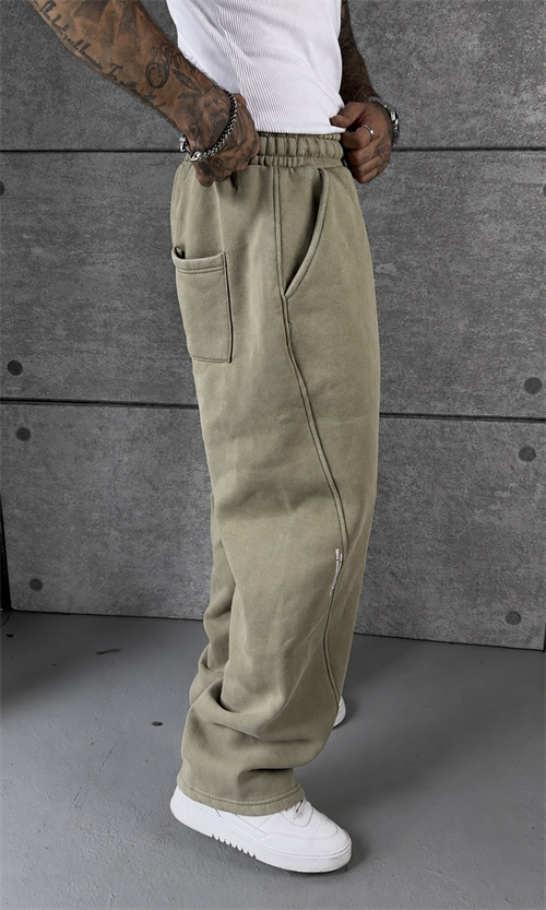 Acid Washed Green Baggy Eşofman