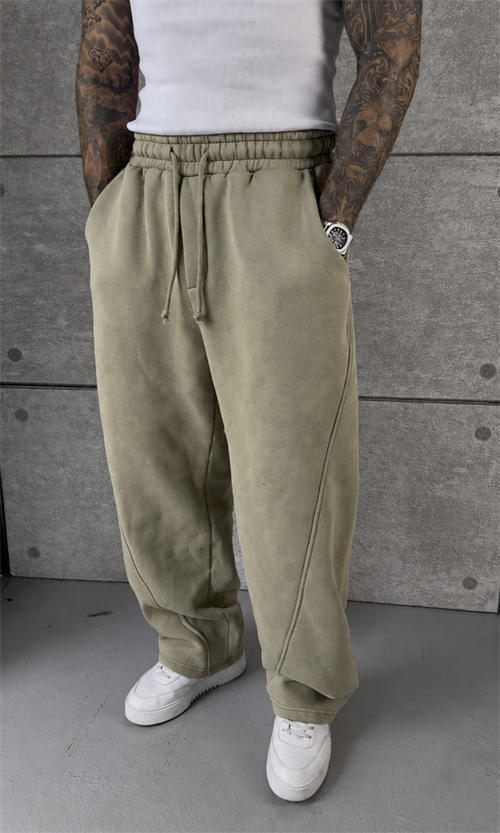 Acid Washed Green Baggy Eşofman