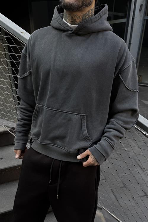 Acis wash zip oversize hoodie