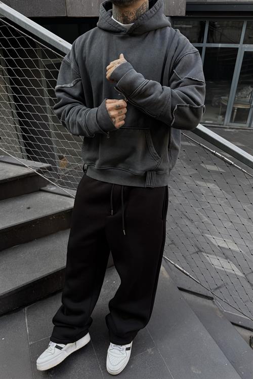 Acis wash zip oversize hoodie