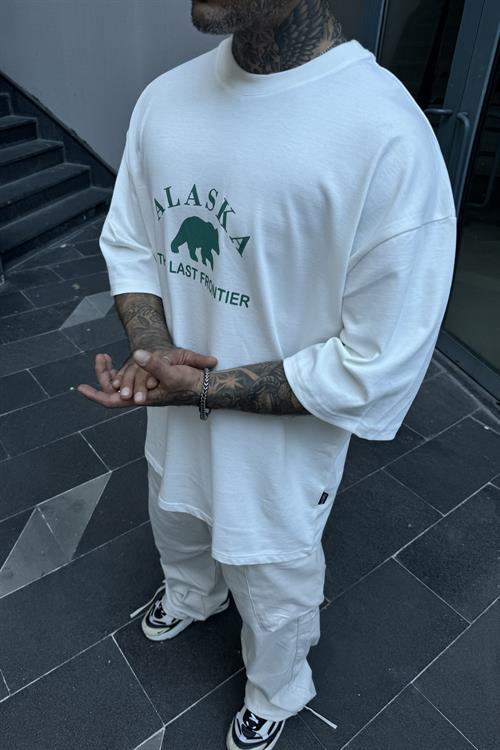 Alaska oversize beyaz tshirt