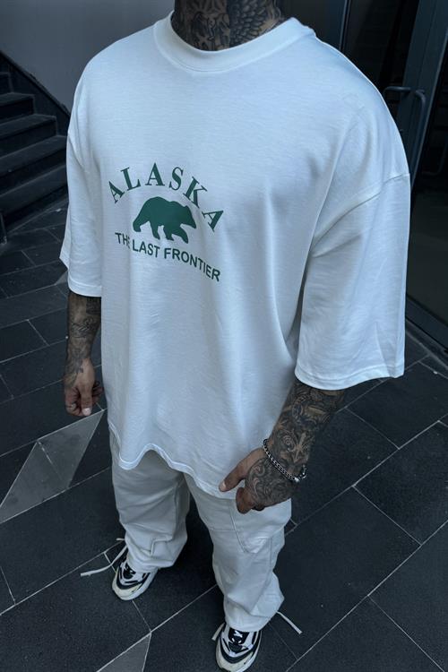 Alaska oversize beyaz tshirt