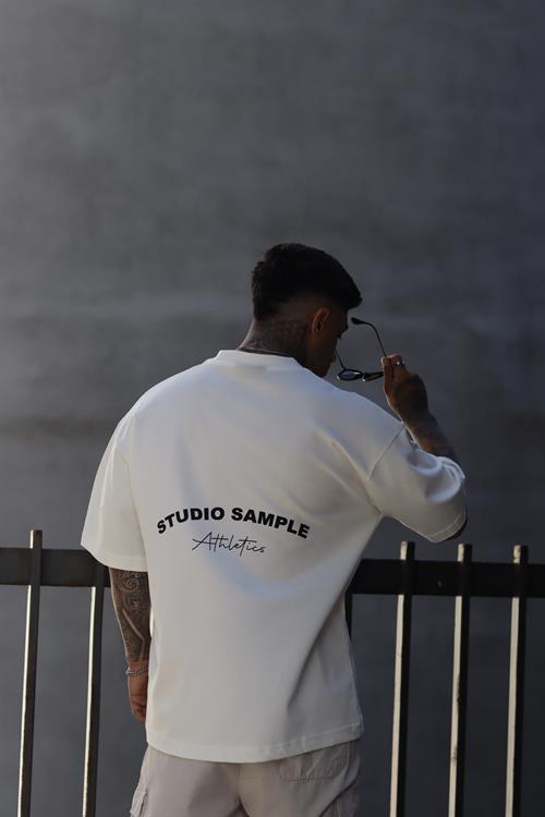 Atletics beyaz oversize tshirt