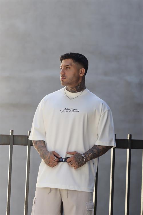 Atletics beyaz oversize tshirt