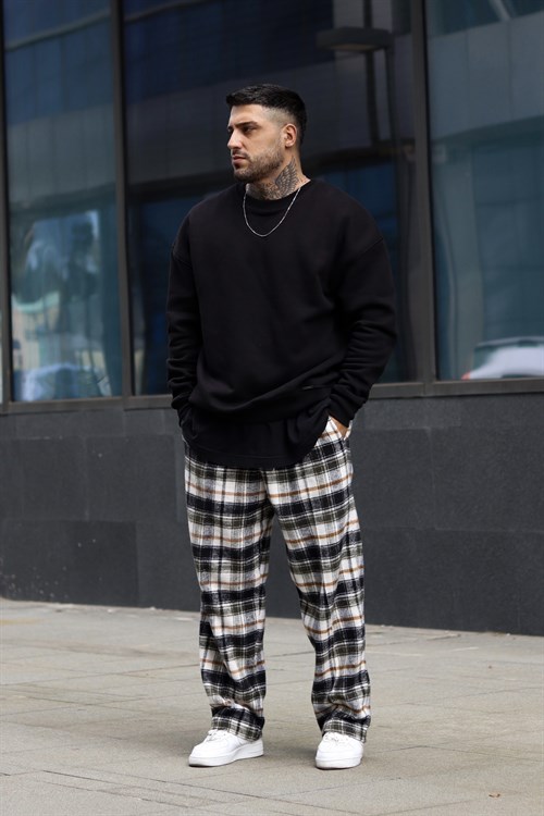 Baggy ekose pantolon