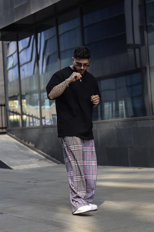 Baggy ekose sweatpants
