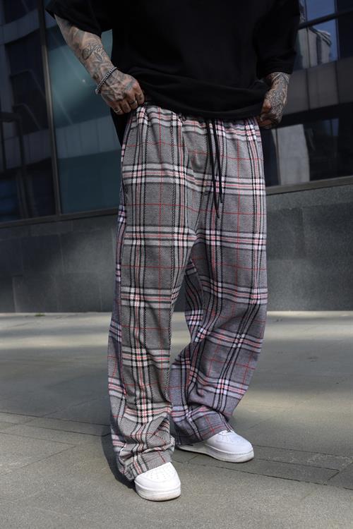 Baggy ekose sweatpants