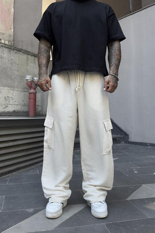 Baggy Keten Cargo Pantolon