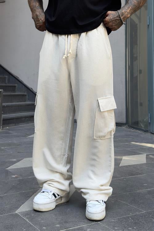 Baggy Keten Cargo Pantolon