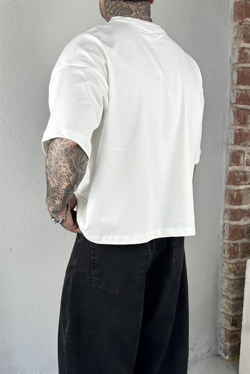 Basic Cropped Beyaz Tshirt