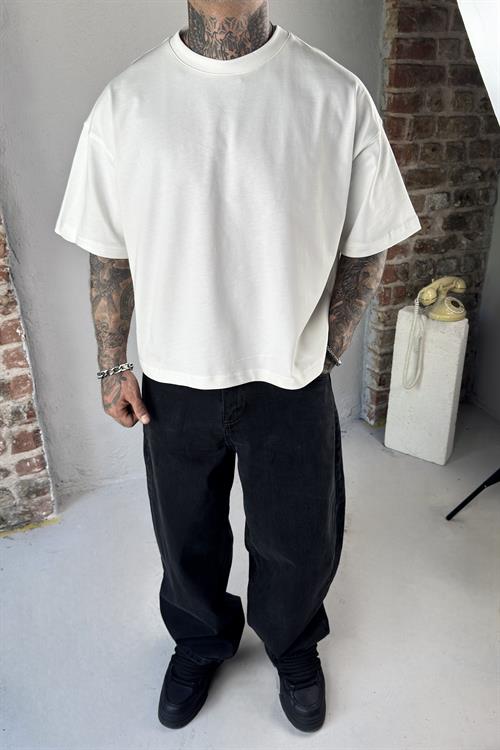 Basic Cropped Beyaz Tshirt