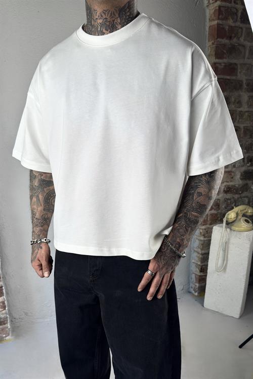 Basic Cropped Beyaz Tshirt