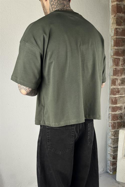 Basic Cropped Haki Tshirt