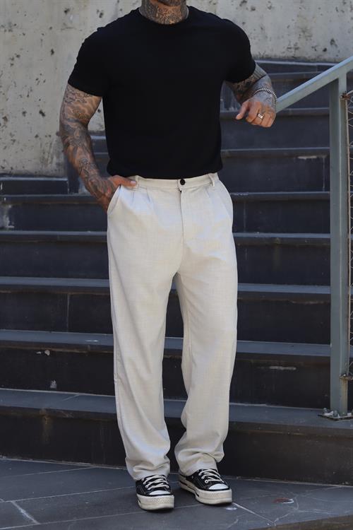 Basic kumaş karmelanj  baggy pantolon