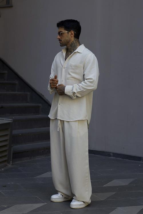 Basic Oversize Bej Takım