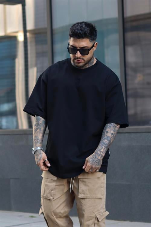 Basic oversize siyah tshirt