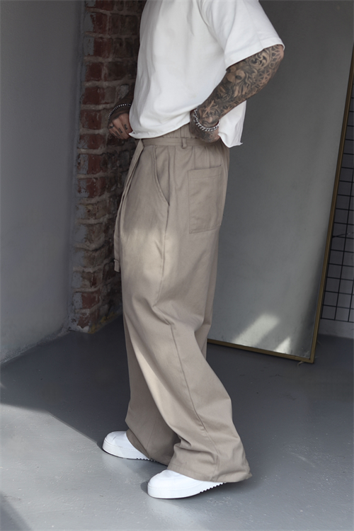 Beige Extra Baggy Pantolon 