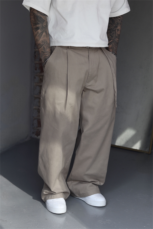 Beige Extra Baggy Pantolon 