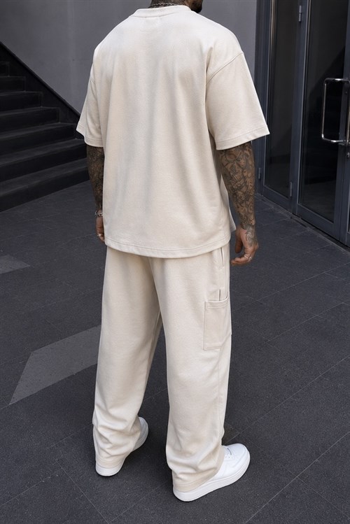 Beige Oversize Takım