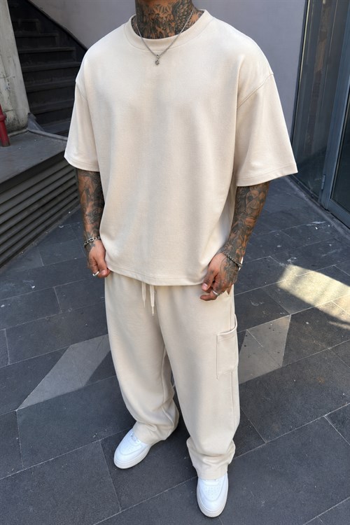 Beige Oversize Takım