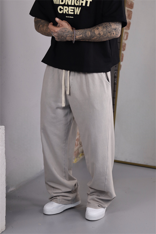 Beige Washed Baggy Eşofman