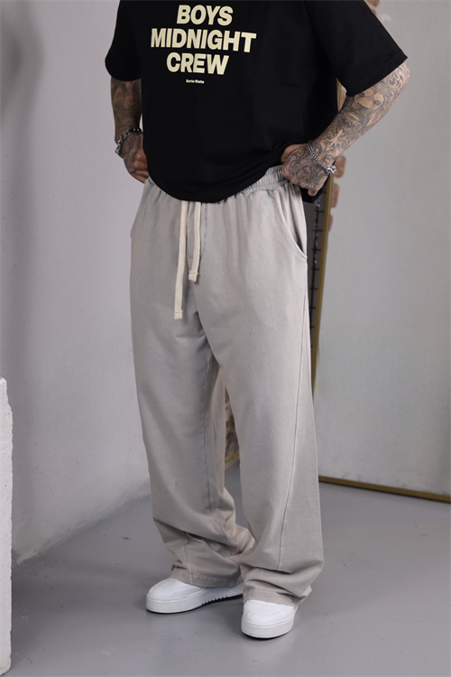 Beige Washed Baggy Eşofman