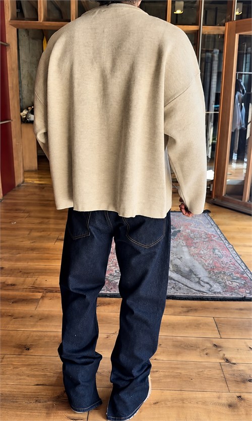 Bej Çelik Örme Oversize Triko