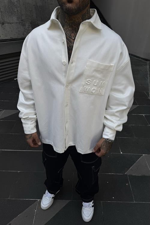 Beyaz sum won oversize gömlek