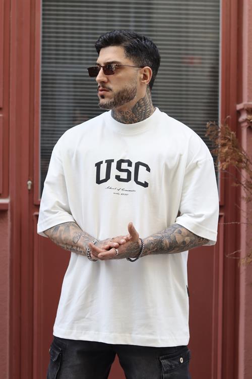 Beyaz usc oversize tshirt