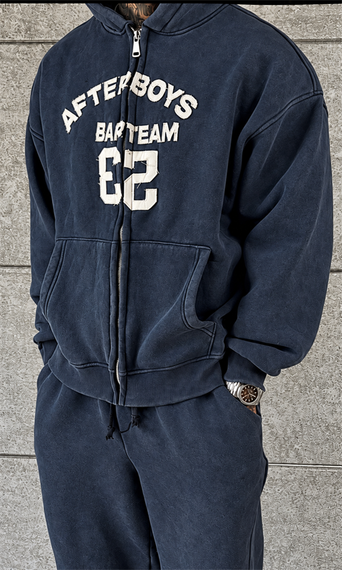 Blue Washed Oversize Hoodie