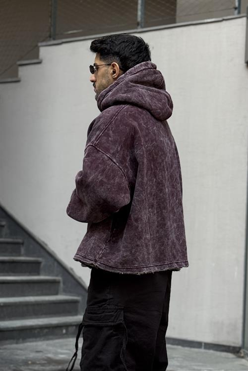 Bordo Washed Oversize Hoodie