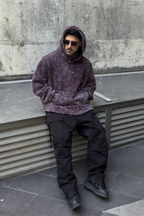 Bordo Washed Oversize Hoodie