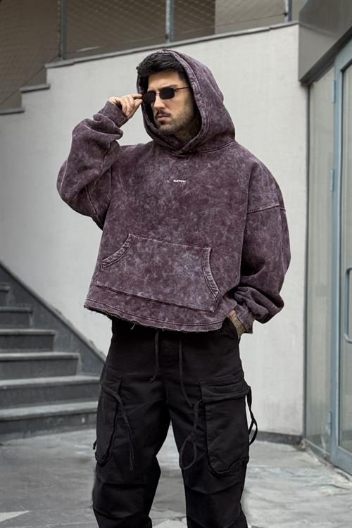 Bordo Washed Oversize Hoodie