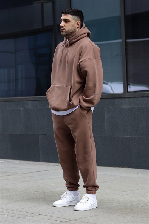 Brown oversize 3 iplik takım