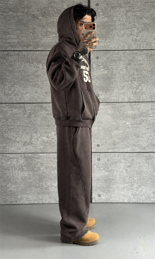 Brown Washed Oversize Hoodie