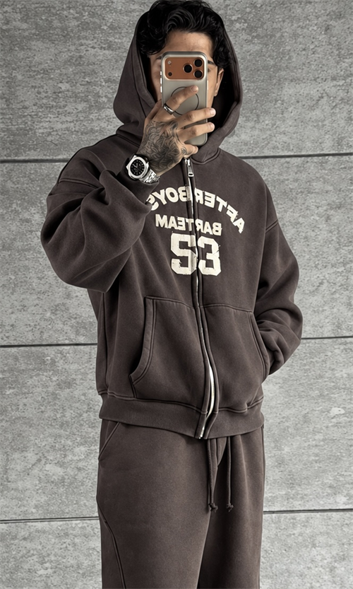 Brown Washed Oversize Hoodie