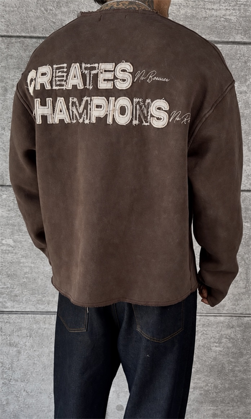 Brown Washed Oversize Sweatshirt