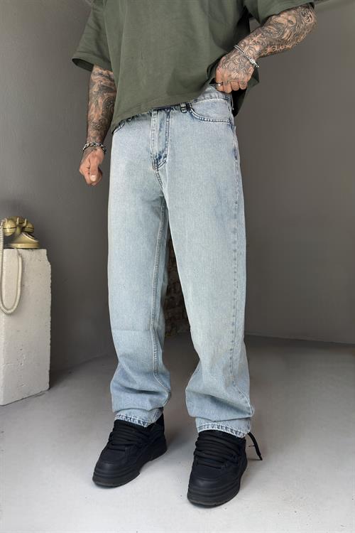 Buz Mavi Baggy Pantolon