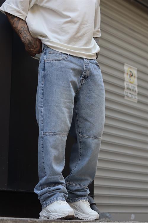 Buz mavi tasarım baggy pantolon