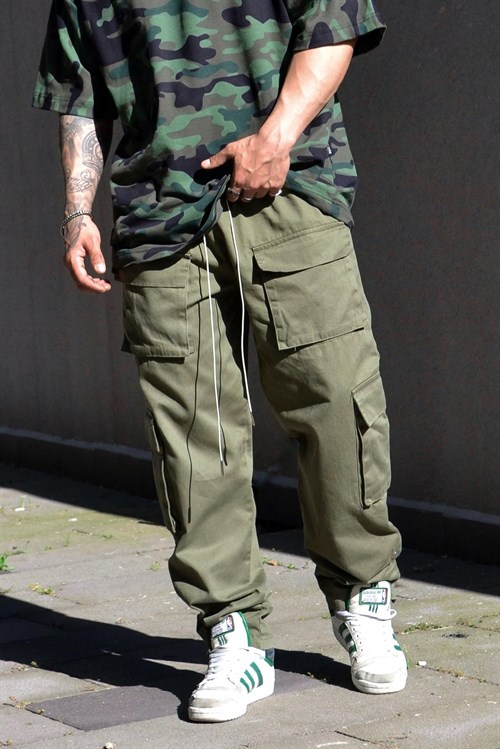 Cargo loose fit haki pantalon