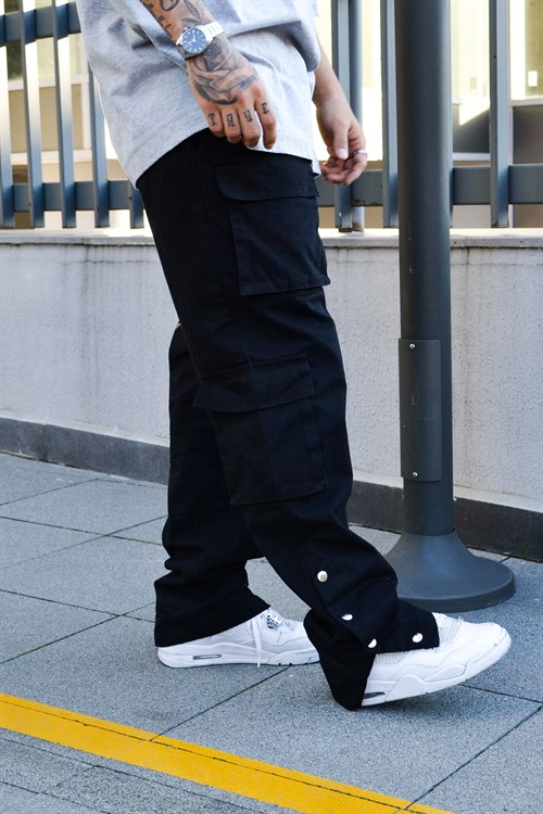 Cargo loose fit pants black
