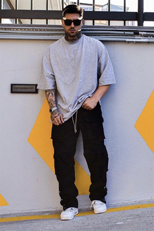 Cargo loose fit pants black