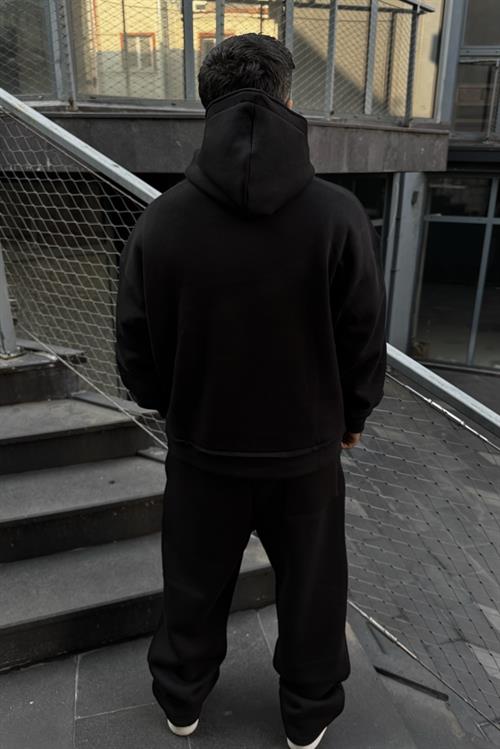 Christian siyah oversize hoodie