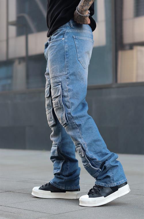 Çift renk cepli baggy pantolon