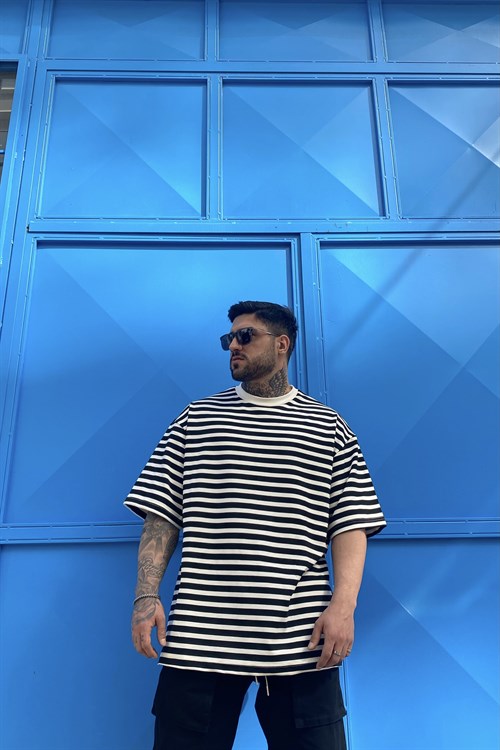 çizgili oversize t-shirt