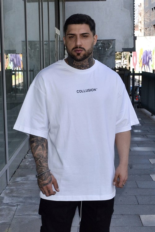 Collusion oversize beyaz t-shirt