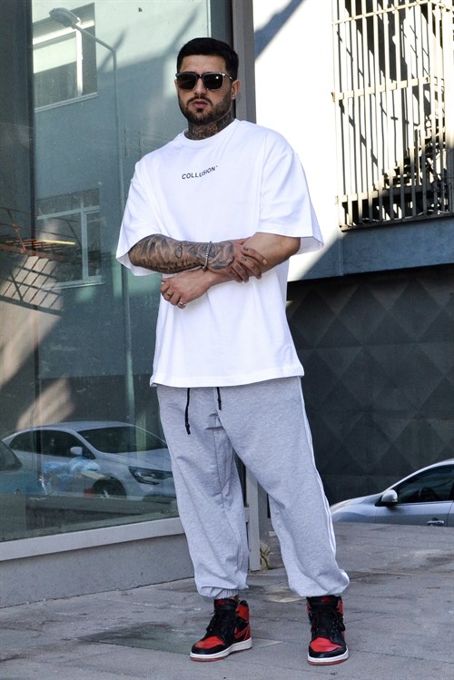 Collusion oversize beyaz t-shirt