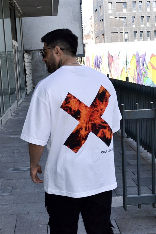 Collusion oversize beyaz t-shirt