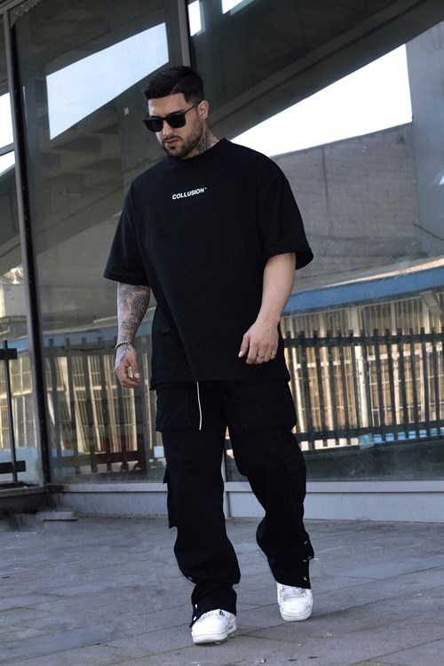 Collusion oversize siyah tshirt